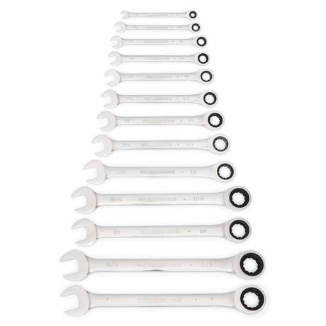 GearWrench 9312 13 Pc. 72-Tooth 12 Point Ratcheting Combination SAE Wrench Set