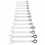 GearWrench 9509N 13 Pc. 72-Tooth 12 Point Reversible Ratcheting Combination SAE Wrench Set - 4