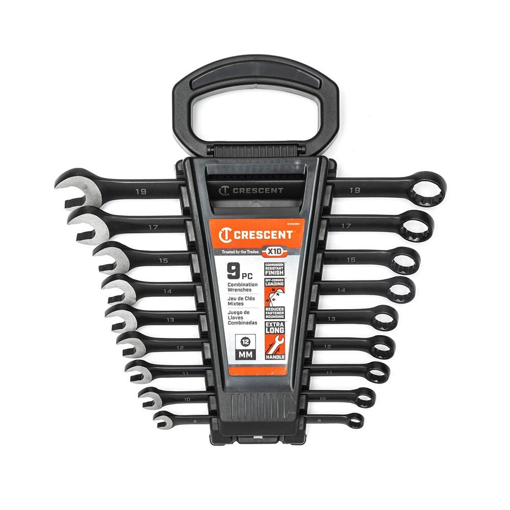 Crescent CCWS9BM 9pc X10 12 Point Long Pattern Combination Metric Wrench Set - 3