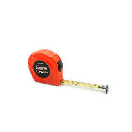 Crescent Lufkin L610CMEN 1/2" x 10' Hi-Viz Orange SAE/Metric Yellow Clad Power Return Tape Measure