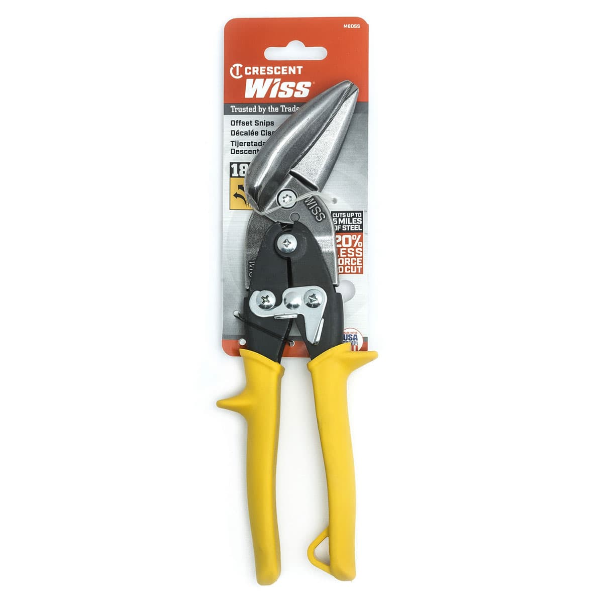 Crescent Wiss M8OS 9-4/5" Offset Straight Spring Action Aviation Snips - 5