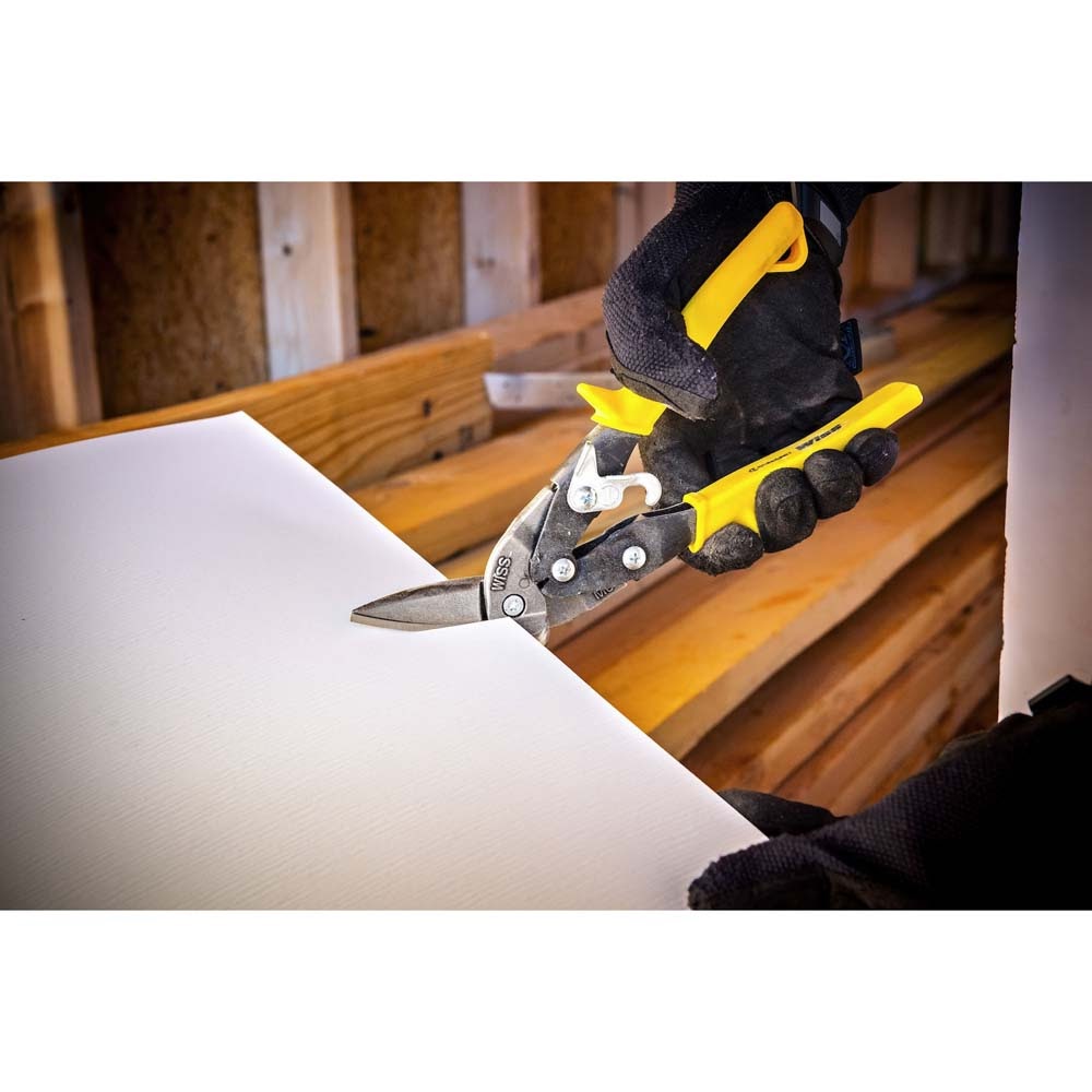 Crescent Wiss M8OS 9-4/5" Offset Straight Spring Action Aviation Snips - 7