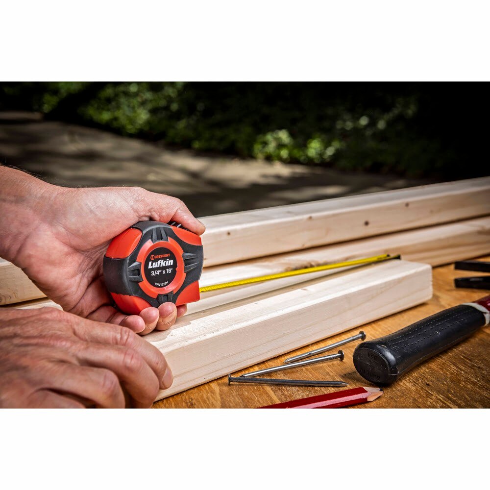 Crescent Lufkin PHV1316N 3/4" x 16' P1000 Series Hi-Viz Orange Yellow Clad A2 Blade Power Return Tape Measure - 5