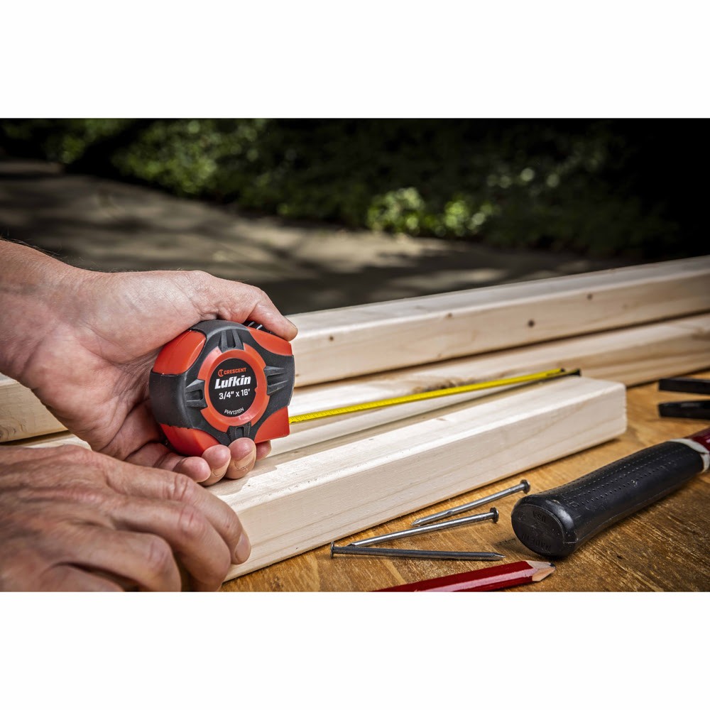 Crescent Lufkin PHV1316N 3/4" x 16' P1000 Series Hi-Viz Orange Yellow Clad A2 Blade Power Return Tape Measure - 7