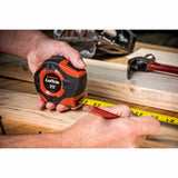 Crescent Lufkin PHV1425N 1" x 25" P1000 Series Hi-Viz Orange Yellow Clad A5 Blade Power Return Tape Measure - 7