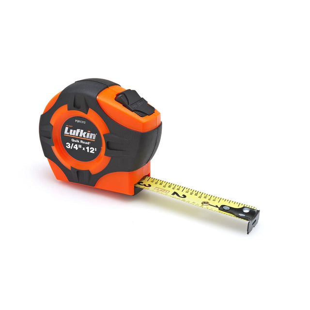 Crescent Lufkin PQR1312N 3/4" x 12' Quickread Power Return Yellow Clad Tape Measure