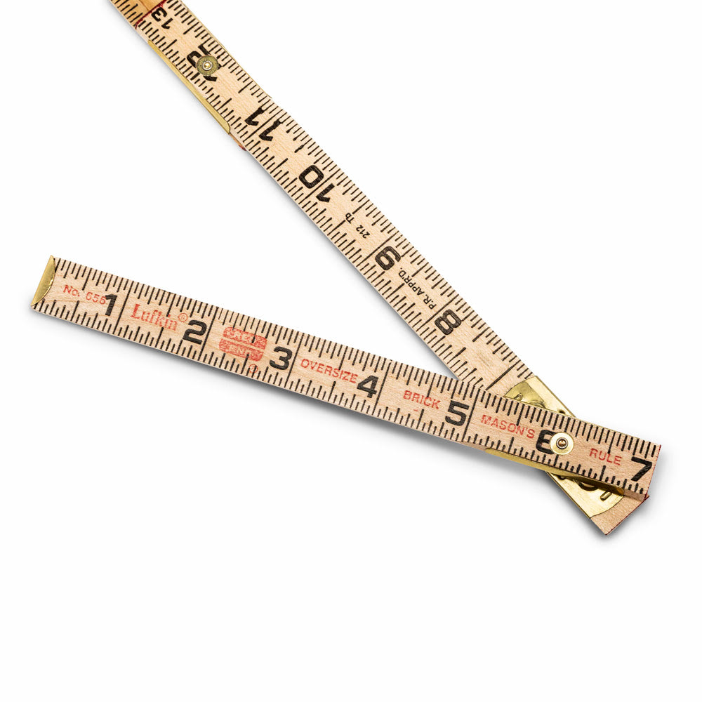 Crescent Lufkin T656N 5/8" x 6' Oversized Brick Mason Red End Wood Rule - 3