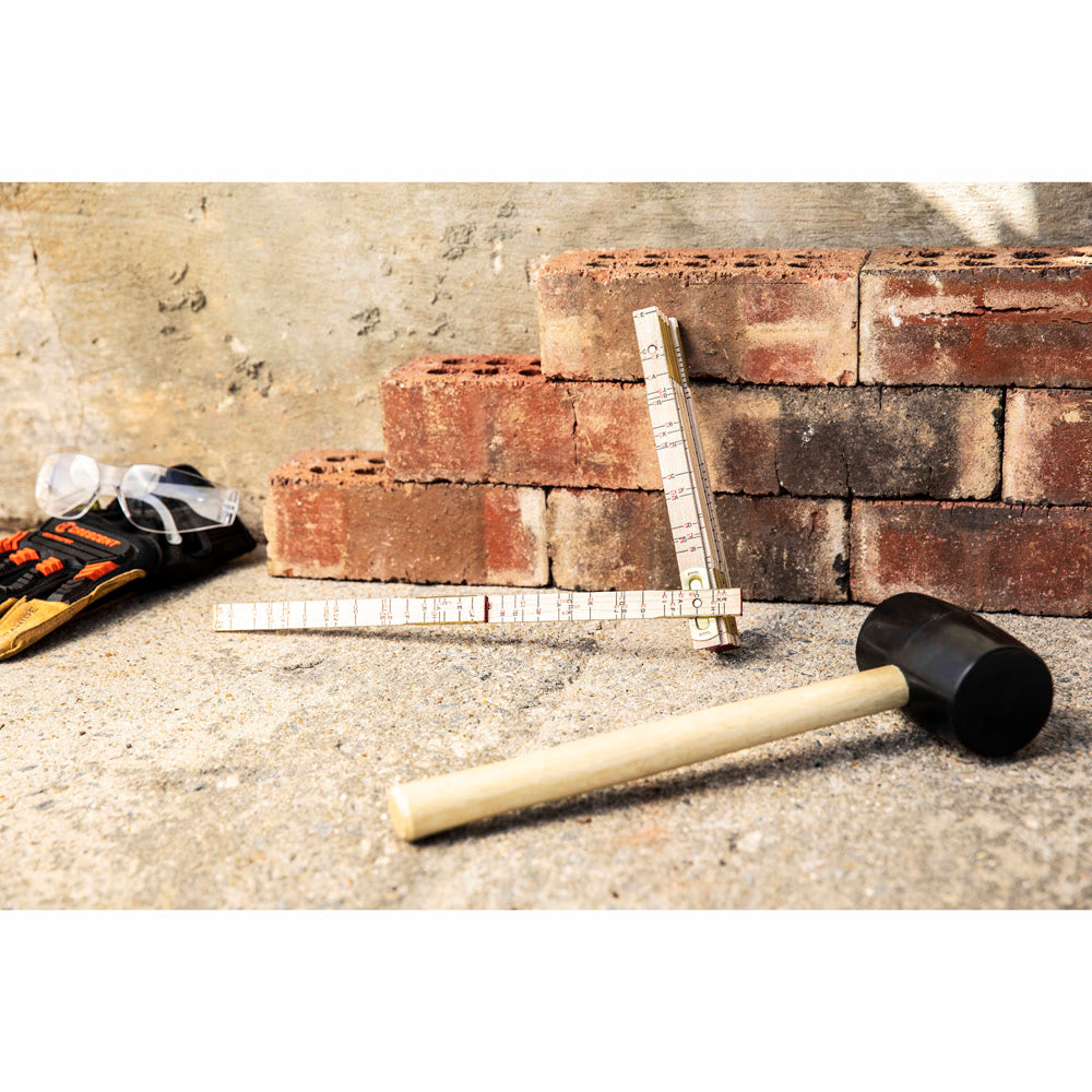 Crescent Lufkin T656N 5/8" x 6' Oversized Brick Mason Red End Wood Rule - 5
