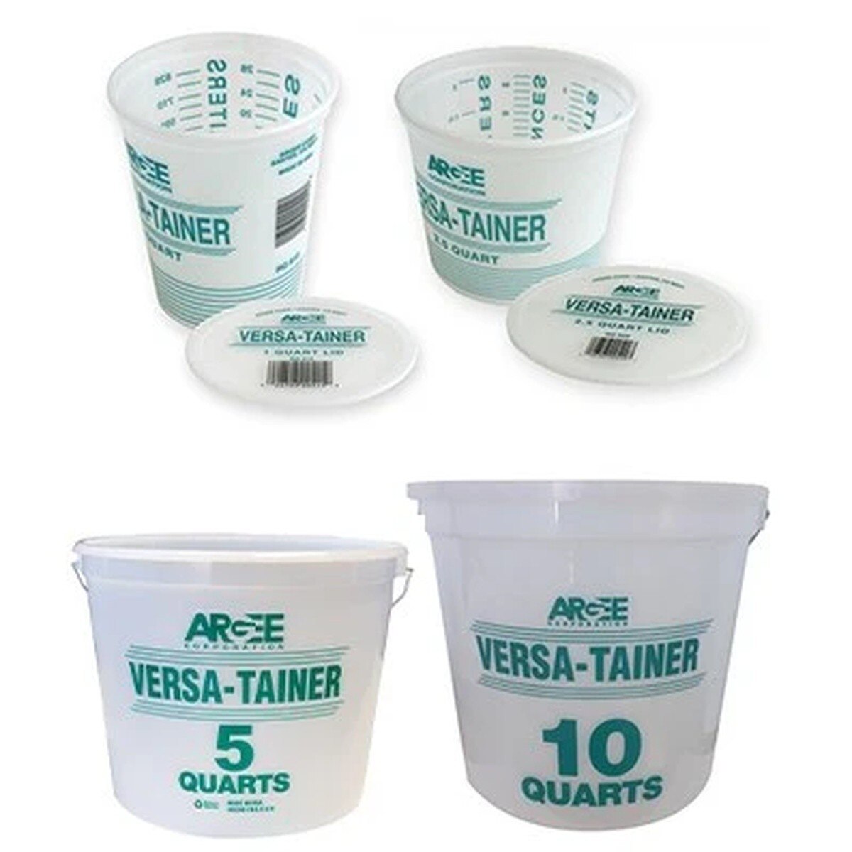 Argee RG522 5 Quart Clear Versa-Tainer Calibrated Measuring Bucket 8.75" D x 7" H