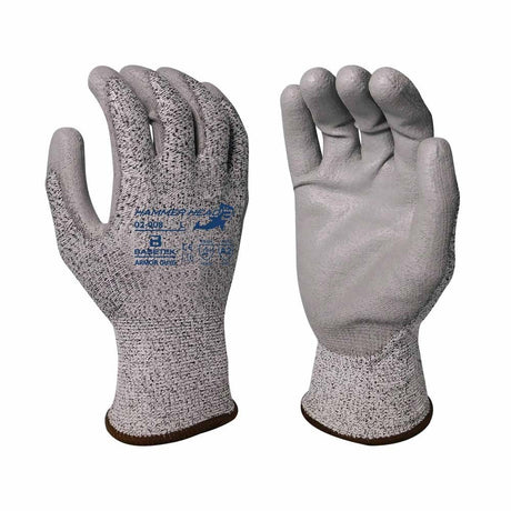 Armor Guys 02-008-M Cut Level A2 Polyurethane Palm Coated Basetek Gloves, Salt & Pepper, Medium (12 Pack)