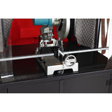 Armorgard SS7-T 54.7" x 30.7" x 74.8" Mobile Cutting Station Workstation with PVC Spark Curtains and Sound Deadening - 4