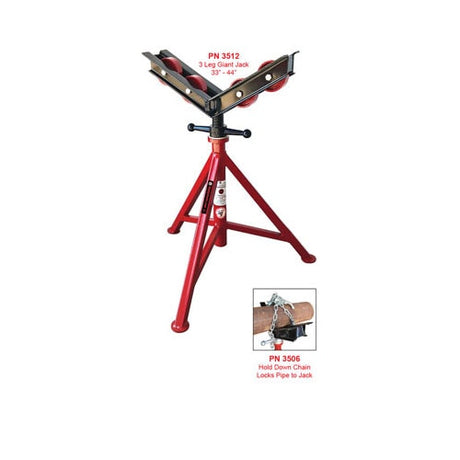 B&B Pipe Tools 3513 Giant 3 Package Ru (Jack, And Rubber Wheels)