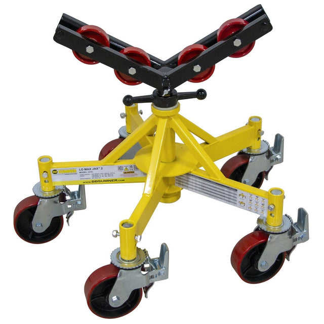 BB Sumner 3310SWH Lo Max Jax 2 Pipe Fabrication Stand Kit with V-Head and Steel Caster Wheels (1 Kit)