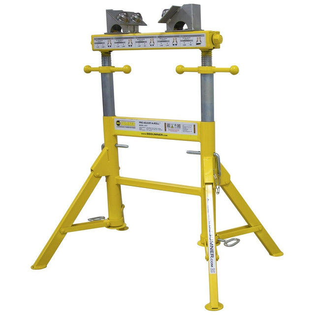 BB Sumner 4375BTH Pro Adjust-A-Roll Pipe Stand with Stainless Steel Ball Transfer Wheel Head