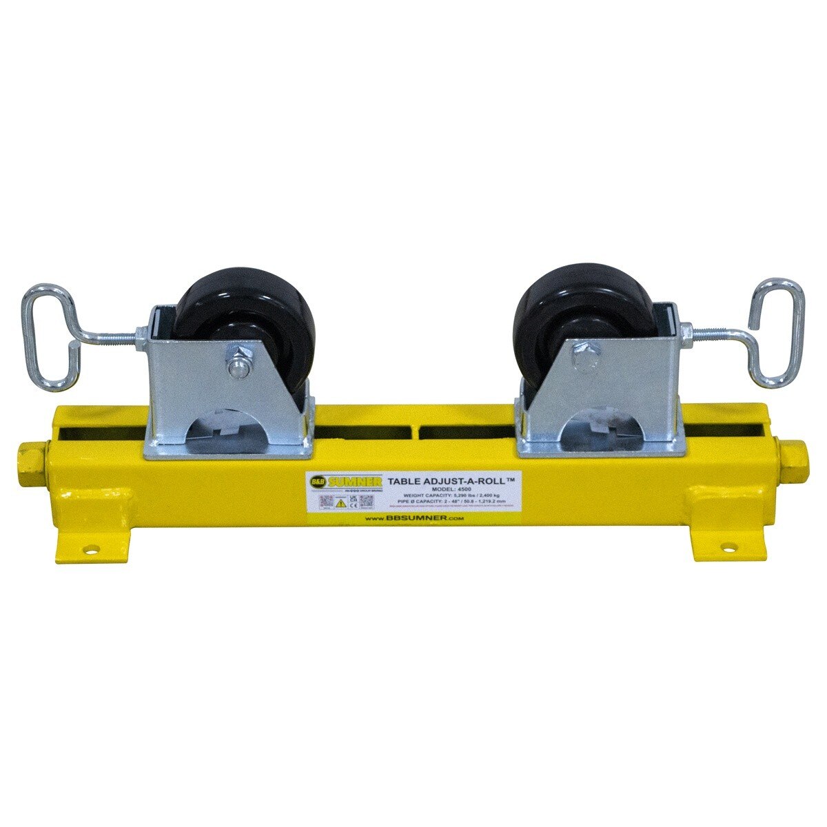 BB Sumner 4500PWH Table Adjust-A-Roll Pipe Roller Stand with Non-Marring Phenolic Wheel Head - 2