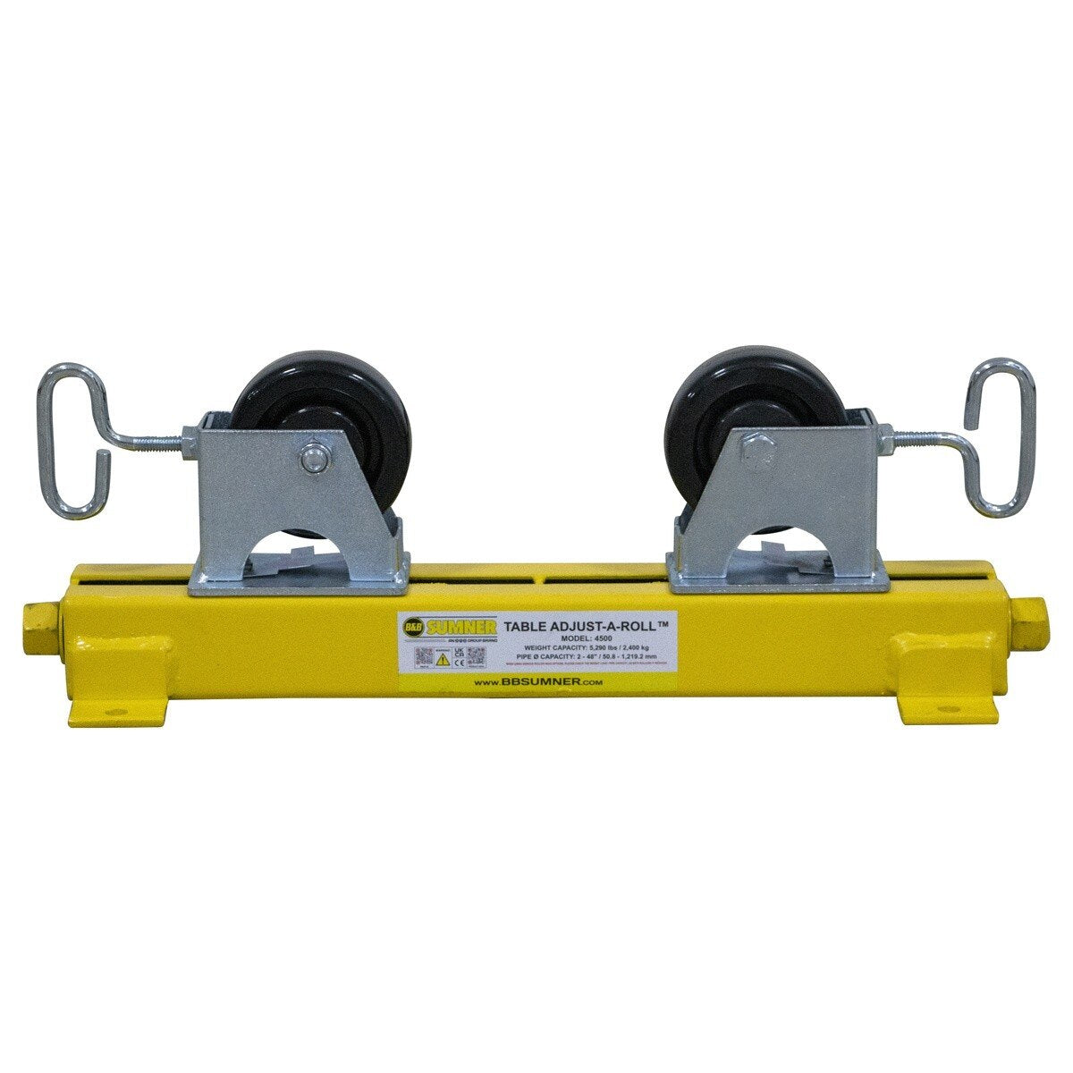 BB Sumner 4500PWH Table Adjust-A-Roll Pipe Roller Stand with Non-Marring Phenolic Wheel Head - 3