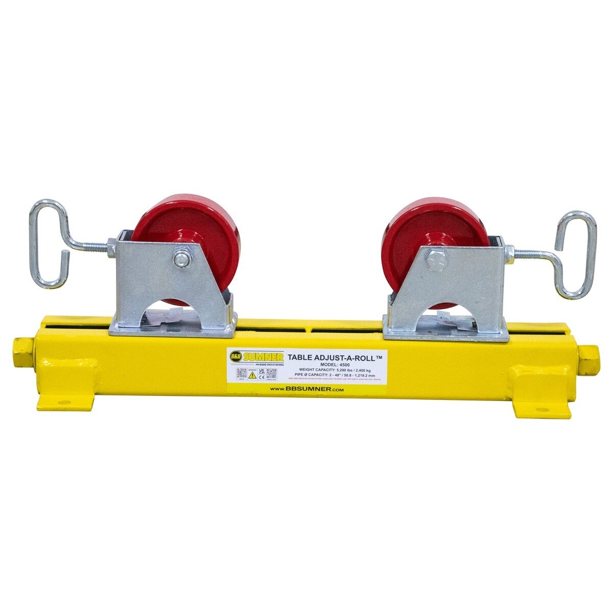 BB Sumner 4500SWH Table Adjust-A-Roll Pipe Roller Stand with Steel Wheel Head 22 in x 6.3 in x 7 in - 3