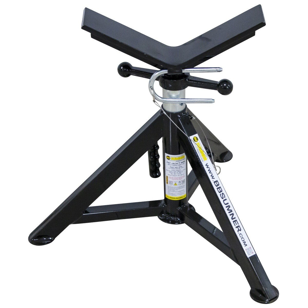 BB Sumner 4702 Fat Jack Mini Pipe Jack Stand with V-Head 6000 lb Capacity 16-28.5 in Height Range (1 Each) - 2