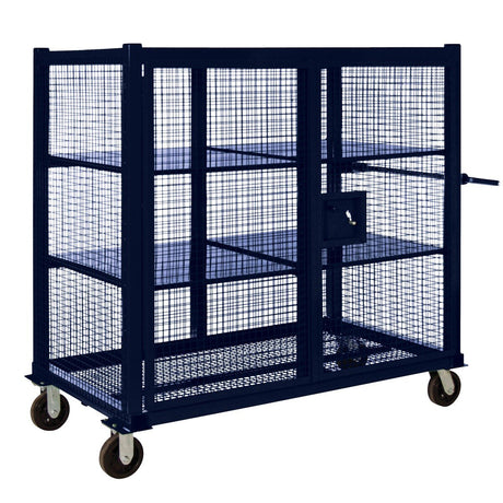 BB Sumner SCC60 60 Inch Stor Cage Cart Security Storage Cabinet with Lockable Mesh Doors and Casters