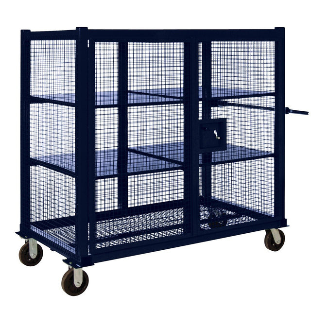 BB Sumner SCC60 60 Inch Stor Cage Cart Security Storage Cabinet with Lockable Mesh Doors and Casters
