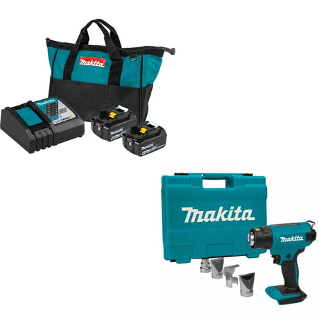 Makita BL1840BDC2 18V LXT Starter Pack w/FREE XGH01ZK Heat Gun