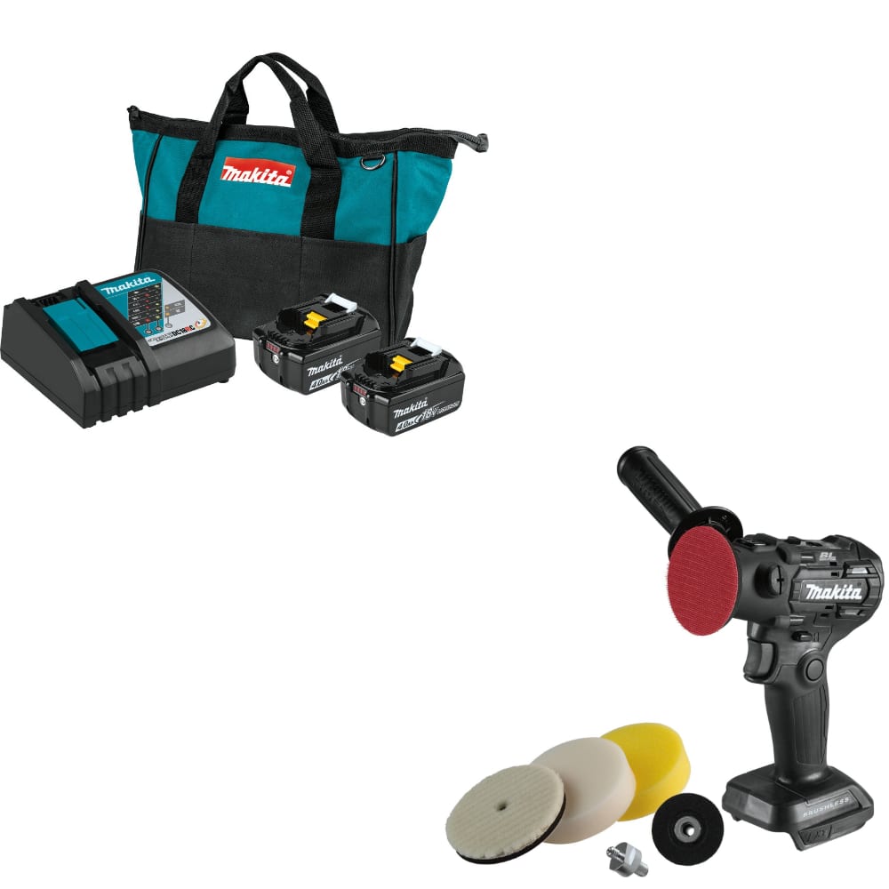 Makita BL1840BDC2 18V LXT Starter Pack w/FREE XVP01ZB Polisher/Sander