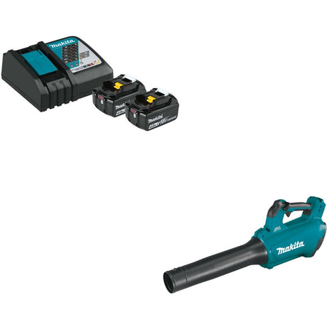 Makita BL1840BDC2X Battery & Charger Kit W/ FREE XBU03Z Blower