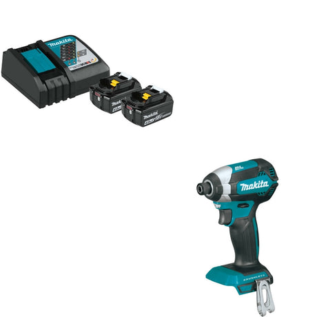 Makita BL1840BDC2X Battery & Charger Kit W/ FREE XDT13Z Impact Driver