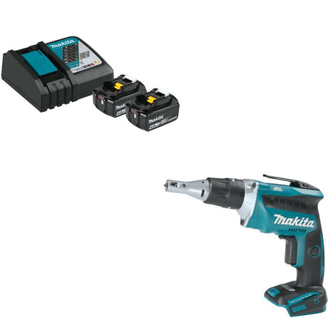 Makita BL1840BDC2X Battery & Charger Kit W/ FREE XSF03Z Drywall Driver
