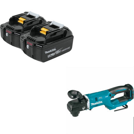 Makita BL1850B-2 Battery, 2 Pack Kit W/ FREE XAD06Z Right Angle Drill