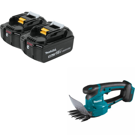 Makita BL1850B-2 5.0Ah Battery 2 Pack Kit W/ FREE XMU05Z Grass Shear