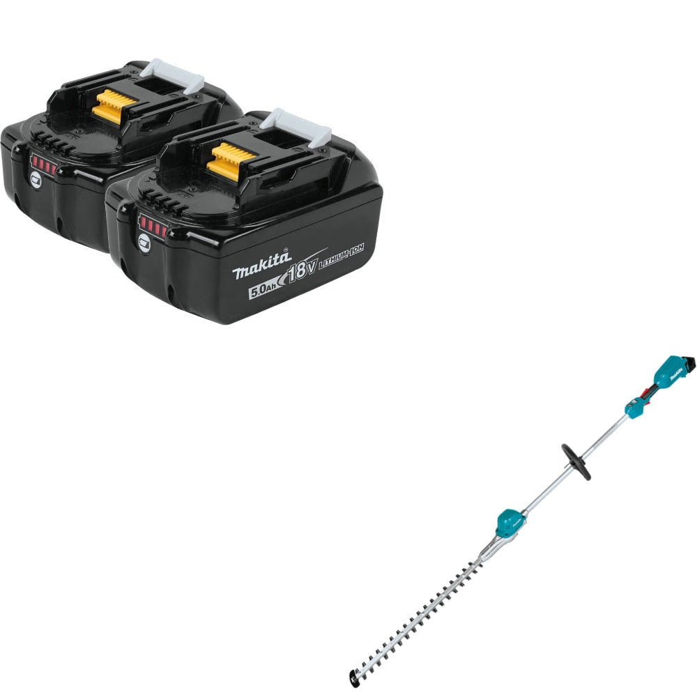 Makita BL1850B-2 Battery, 2 Pack Kit W/ FREE XNU02Z Pole Hedge Trimmer