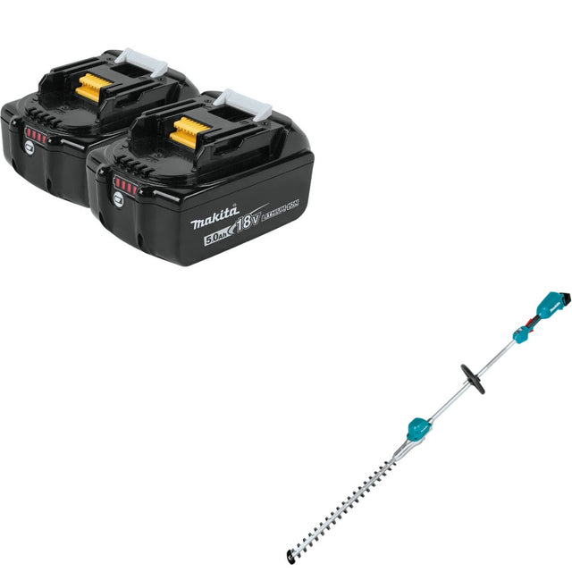 Makita BL1850B-2 Battery, 2 Pack Kit W/ FREE XNU02Z Pole Hedge Trimmer