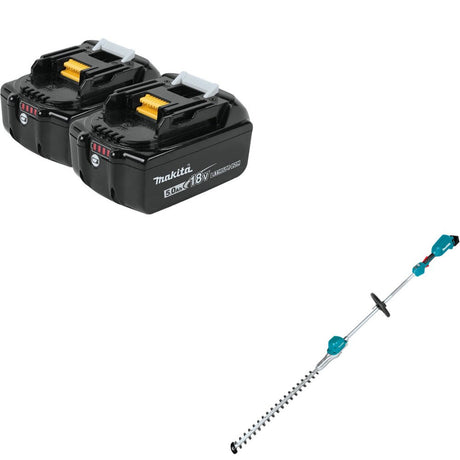 Makita BL1850B-2 Battery, 2 Pack Kit W/ FREE XNU02Z Pole Hedge Trimmer