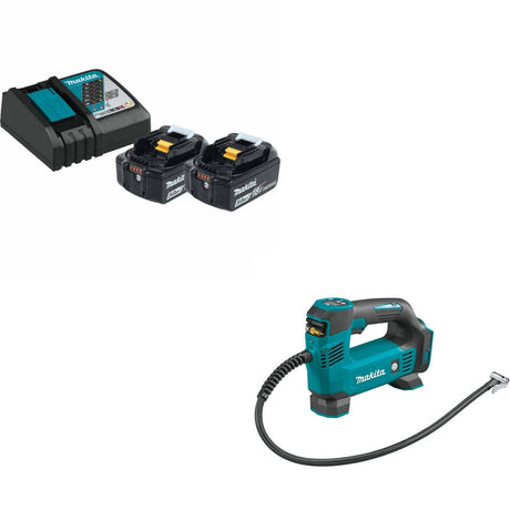 Makita BL1850BDC2X1 Battery & Charger Kit W/ FREE DMP180ZX Inflator