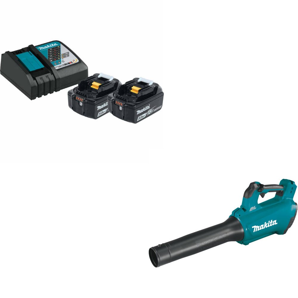 Makita BL1850BDC2X1 Battery & Charger Kit W/ FREE XBU03Z Blower