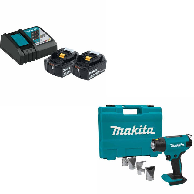 Makita BL1850BDC2X1 18V Battery & Charger Kit W/ FREE XGH01ZK Heat Gun