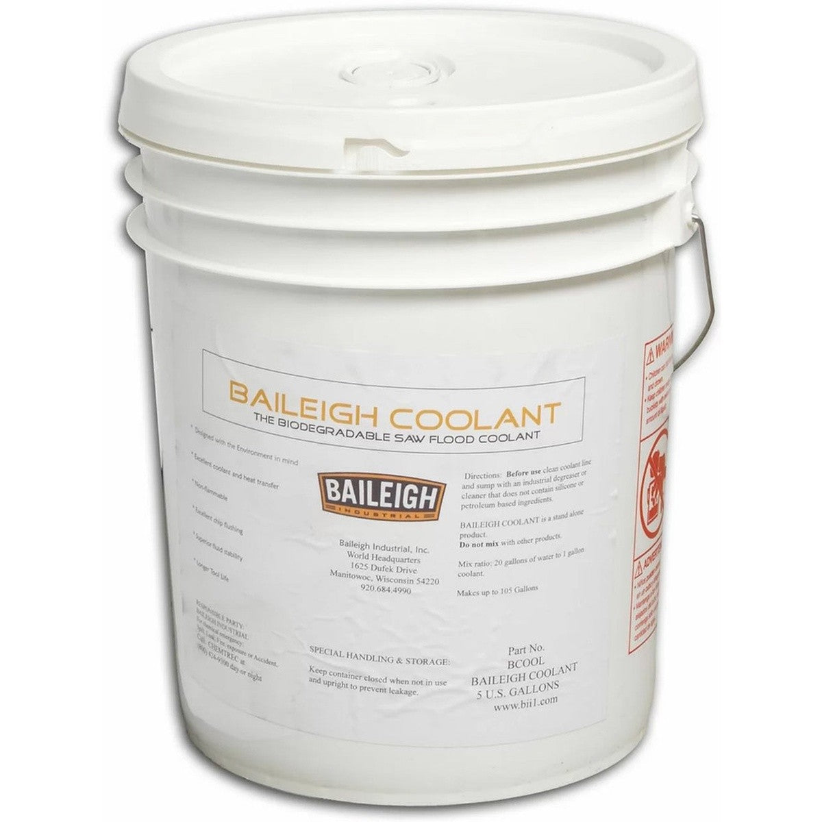 Baileigh Industrial BA9-1015034 Saw Coolant Flood Cutting Fluid (5 Gallon)