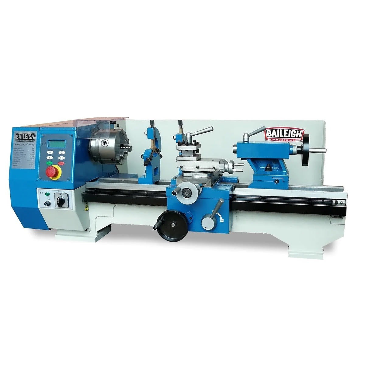 Baileigh Industrial BA9-1228215 PL-1022VS-V2 10" x 22" Variable Speed Bench Top Lathe with DRO