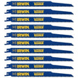 Irwin 1908583 9" 6-TPI Bi-Metal Reciprocating Saw Blades, 10 Pack