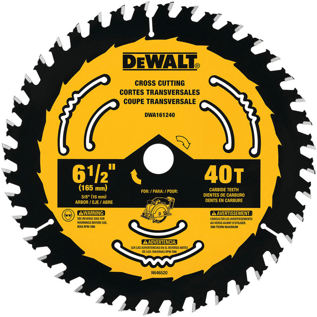 DeWalt DWA161240L 6-1/2" 40T Circular Saw Blade