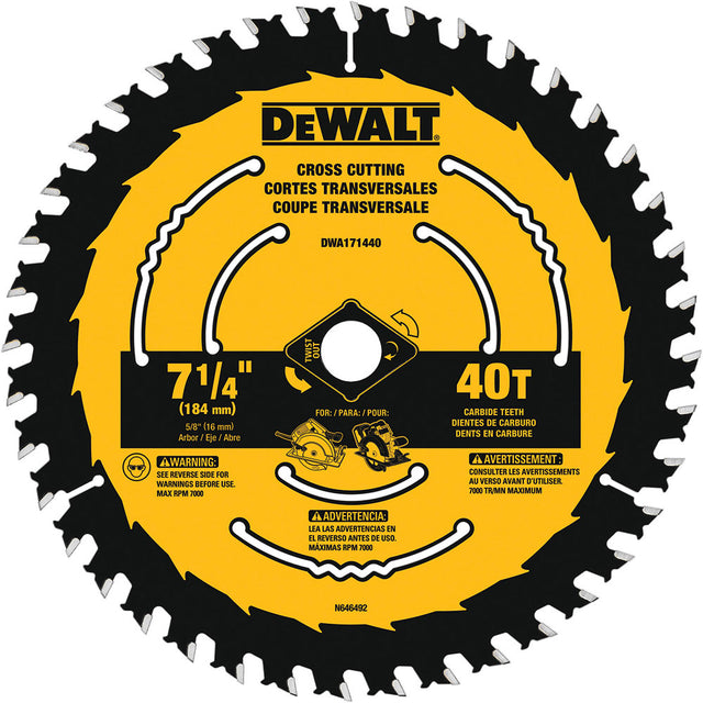 DeWalt DWA171440L 7-1/4" 40T Circular Saw Blade