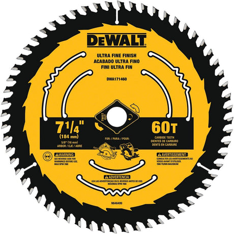 DeWalt DWA171460L 1/4" 60T Tungsten Carbide-Tipped Steel Circular Saw Blade