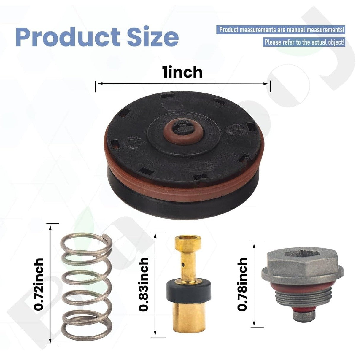 Braveboy BA-792 N008792 Compressor Regulator Repair Kit 1" Diaphragm for D55155 D55167 D55684 23400S - 2