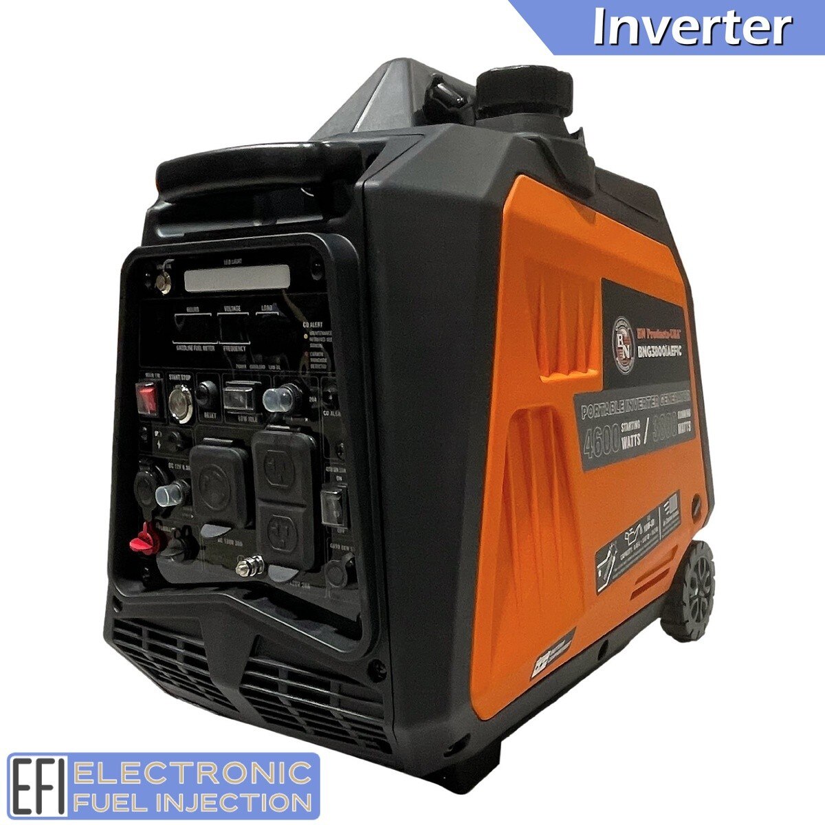 Benner-Nawman BNG3800iAEFIC 3800W EFI Inverter Generator with Electric Remote Start and CO Shutoff 20 x 13 x 21