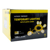Bergen GL100142STK Temporary Light String, 14/2, 100', 15A Male & Female W/ LED - 3