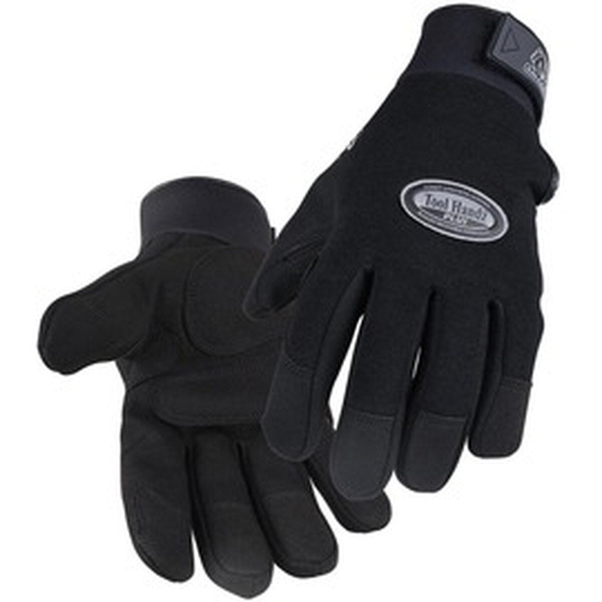 Black Stallion 99PLUSL-BLK ToolHandz Plus Mechanics Gloves with Synthetic Leather Palm and Spandex Back (Large, Black)