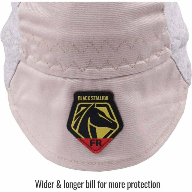 Black Stallion AH1630-GS-L FR Cotton Welding Cap, Gray/Stone Khaki, Large
