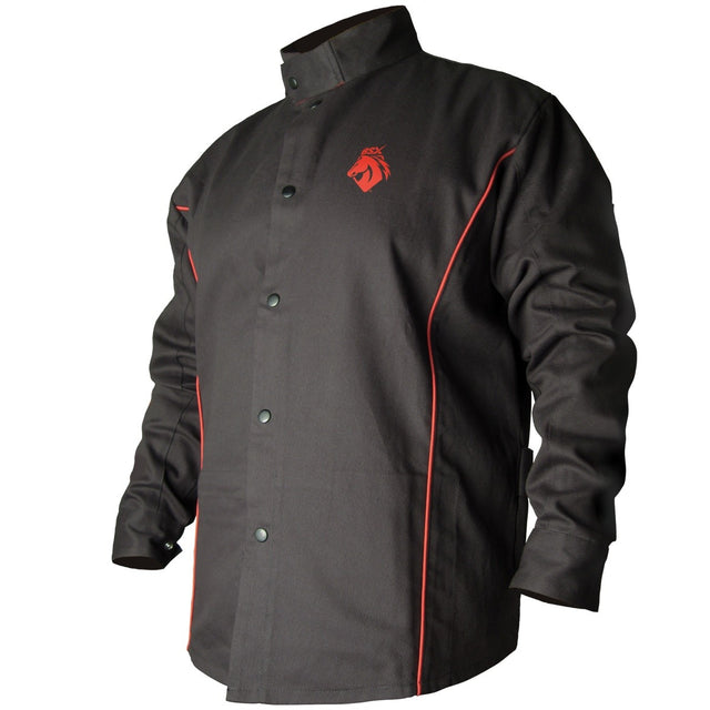 Black Stallion B9C-XL BSX Contoured 9 oz FR Cotton Welding Jacket Black XL