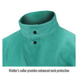 Black Stallion F9-36C-XL 36 Inch 9 oz FR Cotton Welding Jacket with Welder's Collar, Green (X-Large) - 4